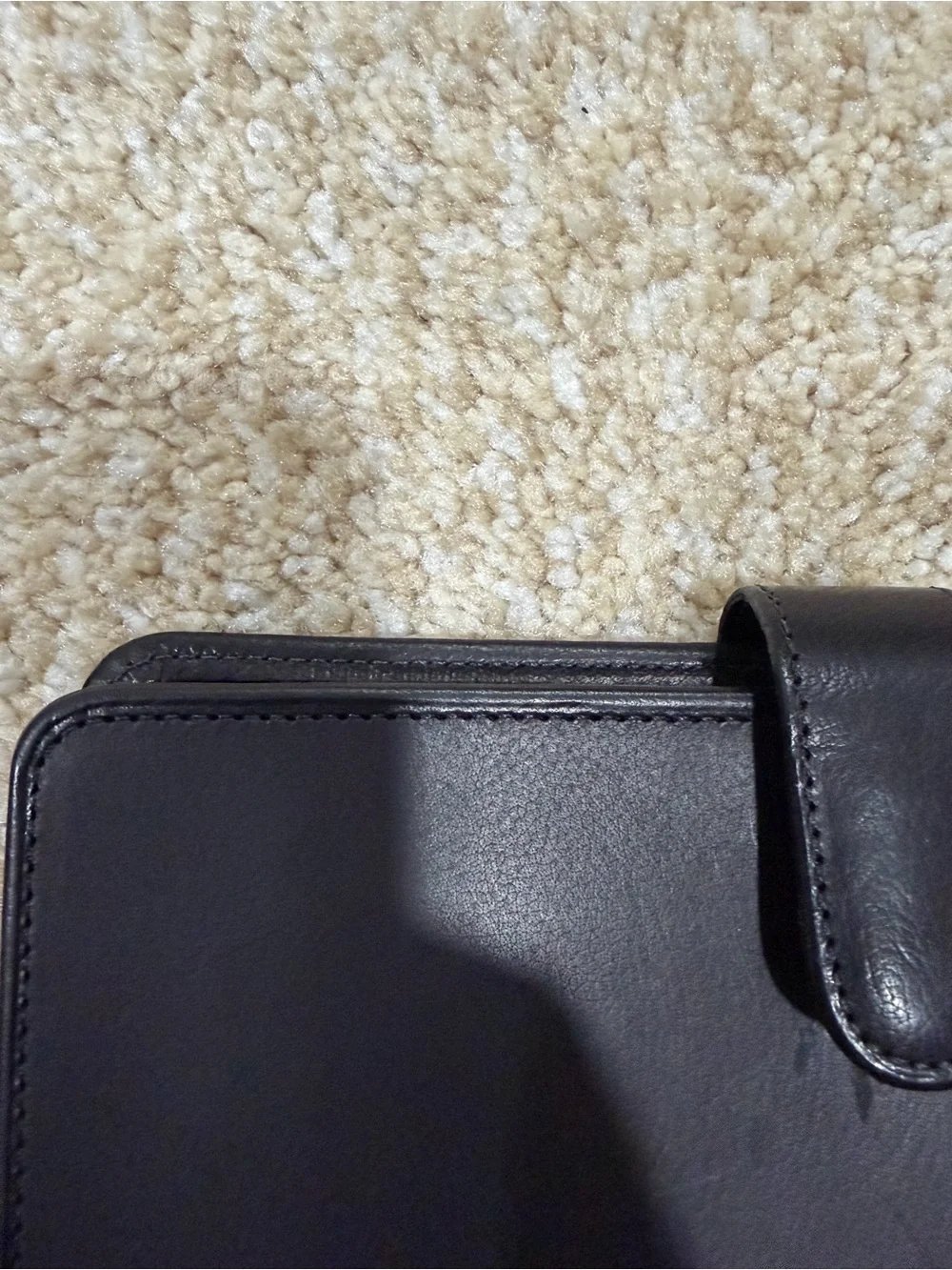 Coach Black Leather Card & Checkbook Organizer with ID Window